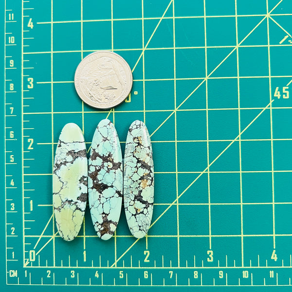 Large Faint Green Surfboard Wild Horse Turquoise, Set of 3 Dimensions