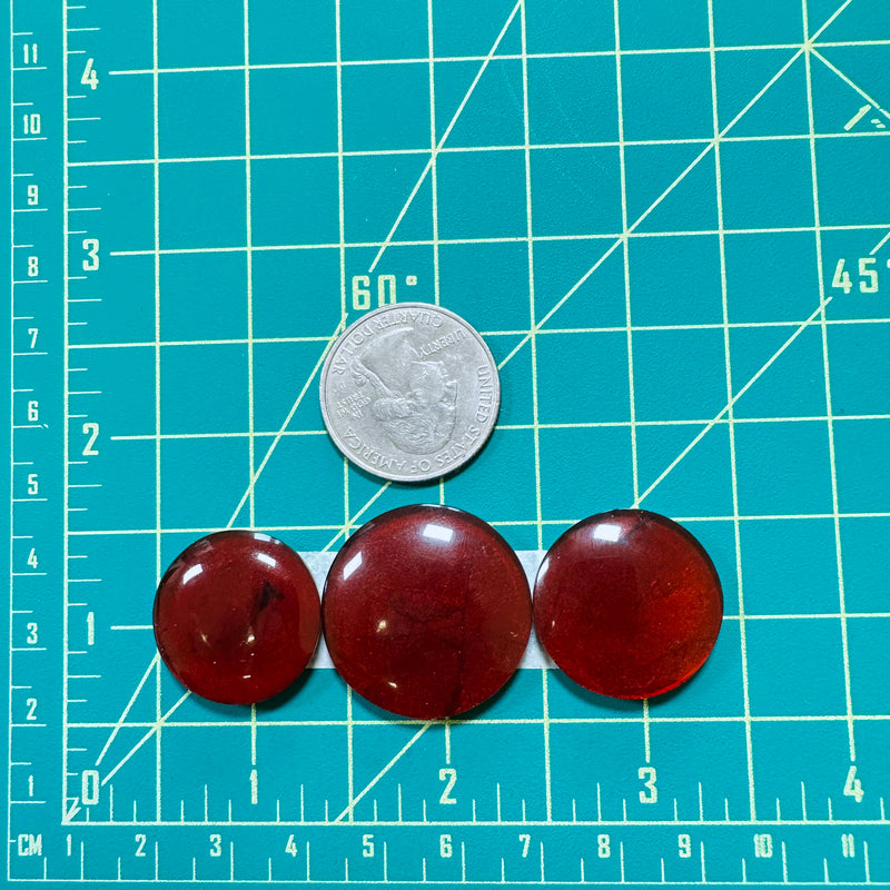 Large Red Round Rosarita, Set of 3 Dimensions