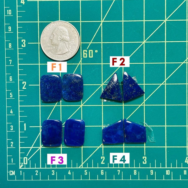 3. Medium Rectangle Lapis Lazuli, Set of 2 - 060423