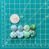 Medium Mixed Round Mixed Turquoise, Set of 8 Dimensions