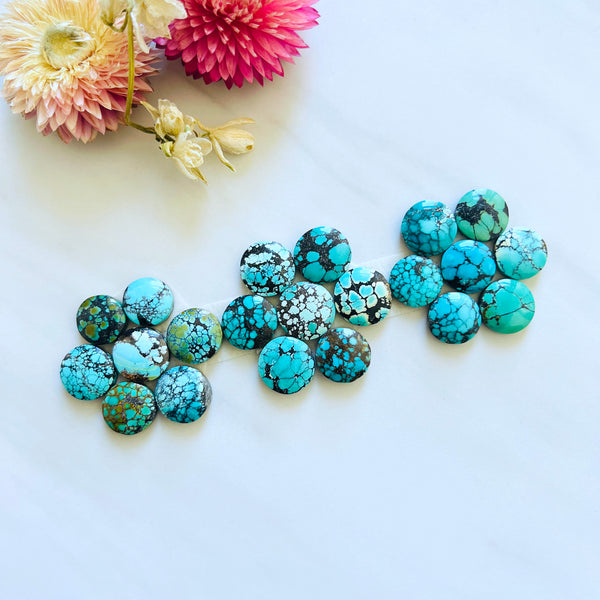 Small Mixed Round Mixed Turquoise, Set of 21 Background
