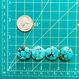 Large Sky Blue Round Yungai Turquoise, Set of 4 Dimensions
