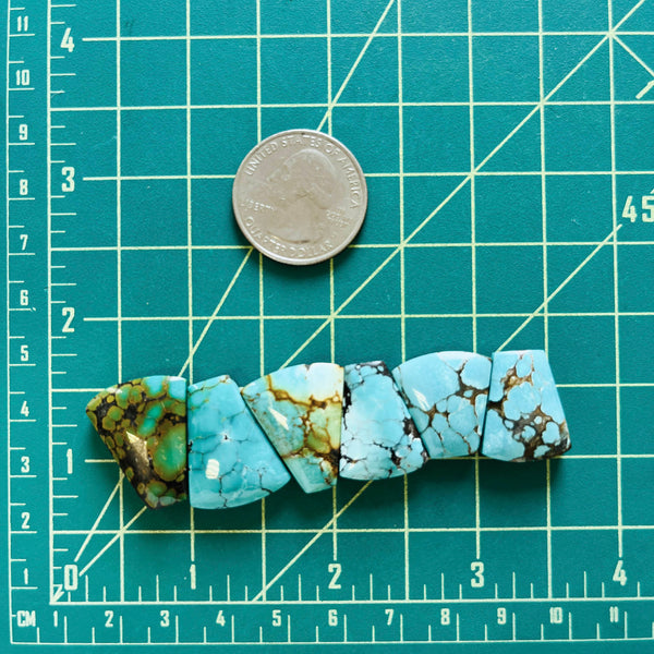Medium Mixed Petal Mixed Turquoise, Set of 6 Dimensions