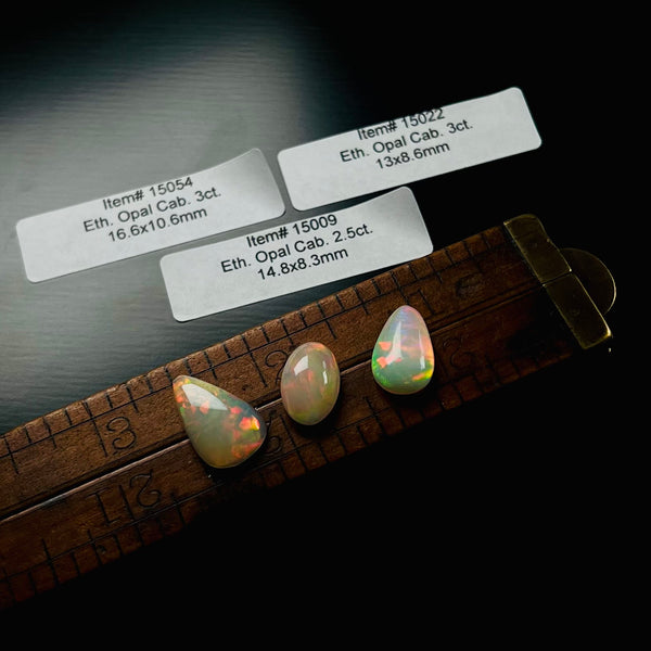 Authentic Ethiopian Mixed Opal Cabochons, set of 3
