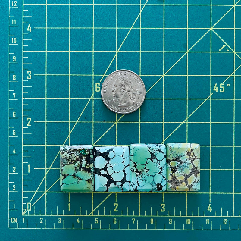 Large Mixed Bar Mixed Turquoise, Set of 4 Dimensions