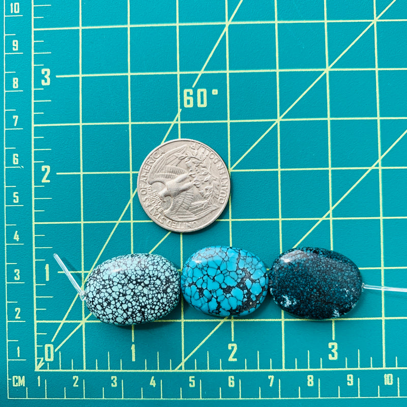 Medium Sky Blue Nugget Yungai Beads, Set of 3 Extra