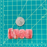Large Pink Bar Rhodochrosite, Set of 4 Dimensions