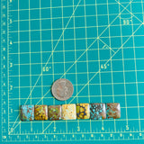Medium Mixed Square Mixed Turquoise, Set of 7 Dimensions