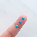 4x4mm Round Sleeping Beauty Turquoise Cabochons, Set of 10