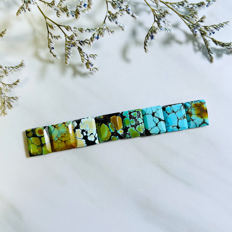 Small Mixed Bar Mixed Turquoise, Set of 8 Background