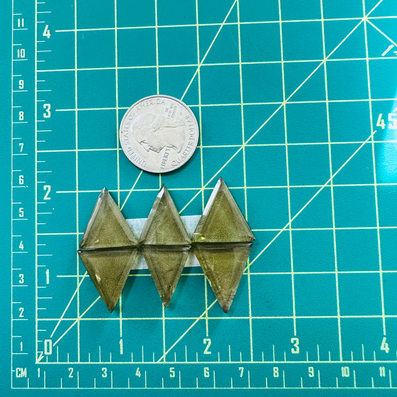 Small Swamp Green Triangle Rosarita, Set of 6 Dimensions