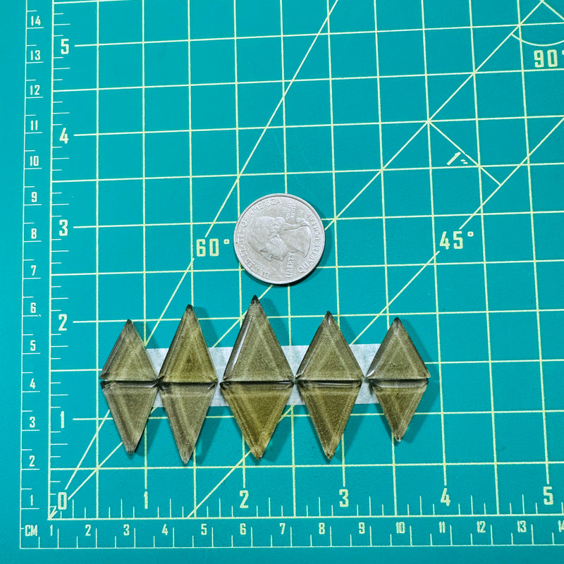 Medium Swamp Green Triangle Rosarita, Set of 10 Dimensions
