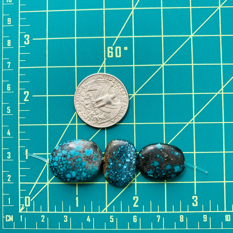 Medium Sky Blue Nugget Milky Way Beads, Set of 3 Extra