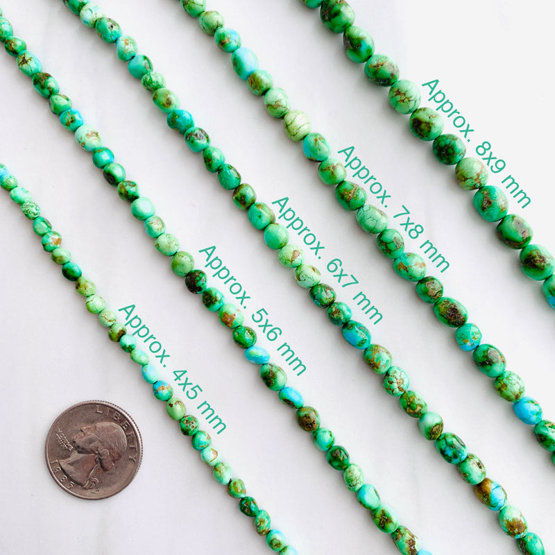 Sonoran Lime Turquoise Smooth Nugget Beads
