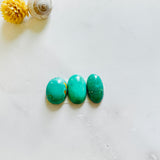 Small Mint Green Oval Crescent Lake Variscite, Set of 3 Background