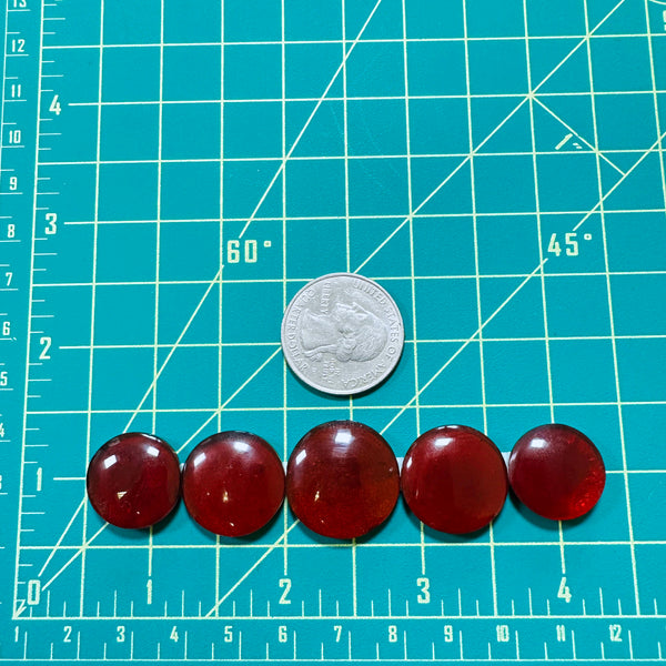 Medium Red Round Rosarita, Set of 5 Dimensions