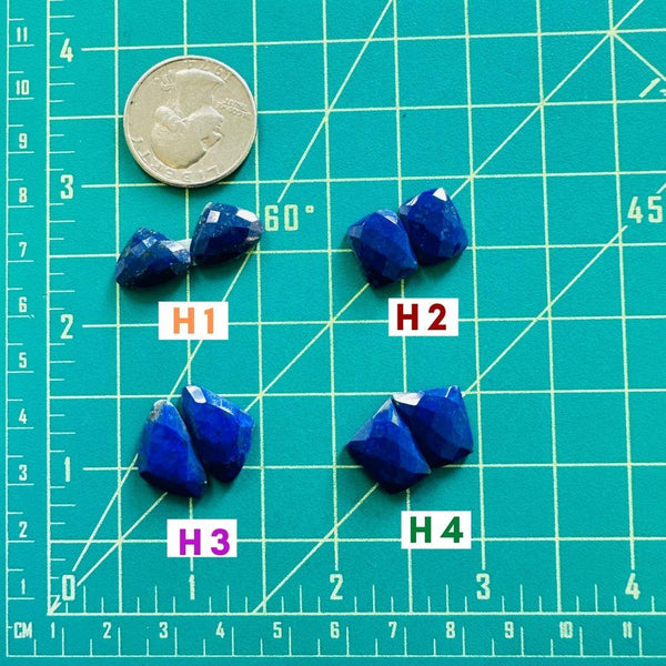 1. Small Teardrop Lapis Lazuli, Set of 2 - 003524