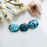 Small Sky Blue Nugget Yungai Beads, Set of 3 Dimensions