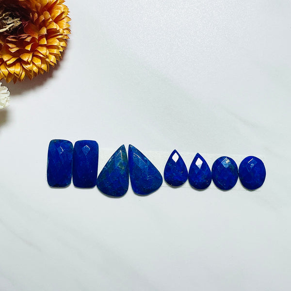 Small Deep Blue Mixed Lapis Lazuli, Set of 8 Background