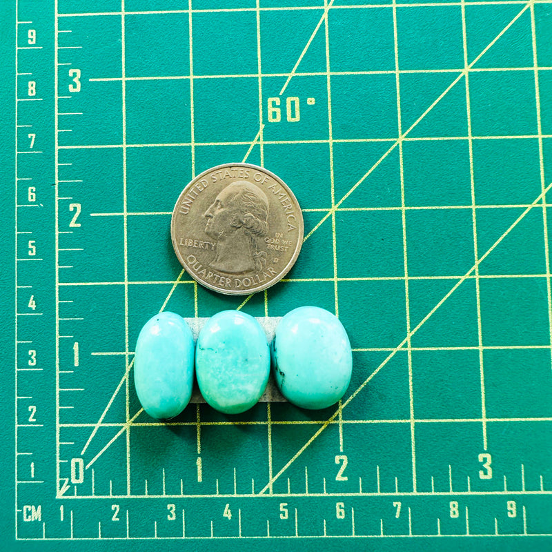Medium Sky Blue Mixed White Water Turquoise, Set of 3 Dimensions