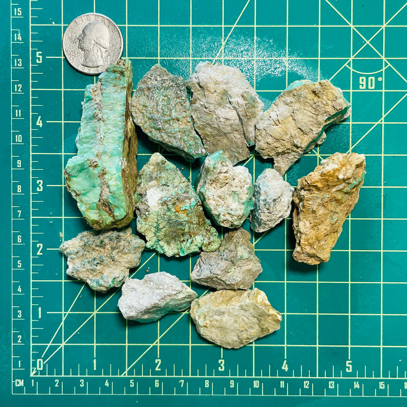 Lime Green Rough Natural Broken Arrow Variscite Chunks Dimensions