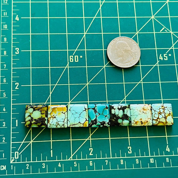 Medium  Mixed Bar Mixed Turquoise, Set of 7 Dimensions