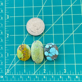 Medium Mixed Oval Mixed Turquoise, Set of 3 Dimensions