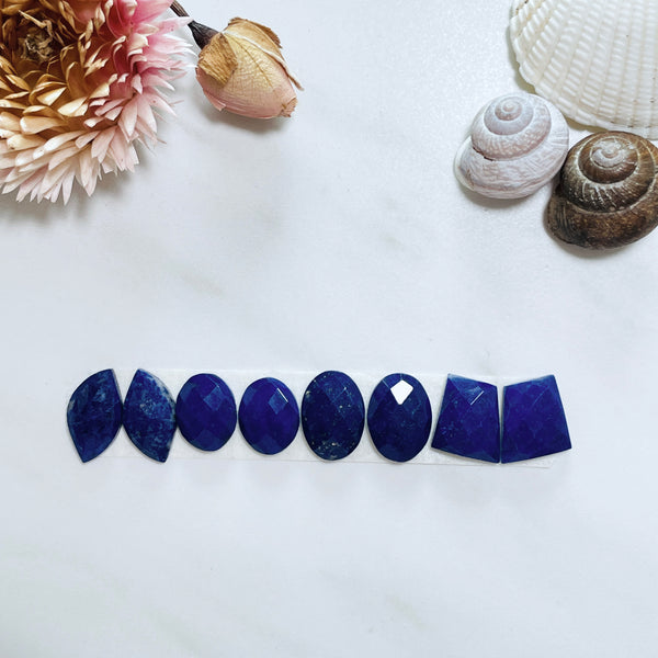 Small Deep Blue Mixed Lapis Lazuli, Set of 8 Background