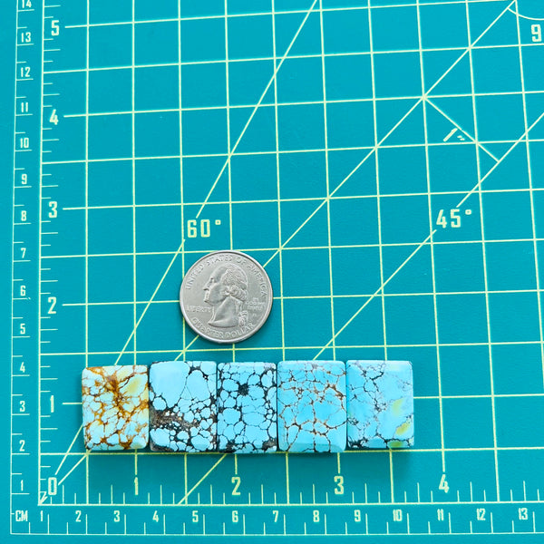 Medium Sky Blue Bar Mixed Turquoise, Set of 5 Dimensions