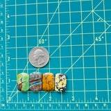 Medium Mixed Barrel Mixed Turquoise, Set of 4 Dimensions