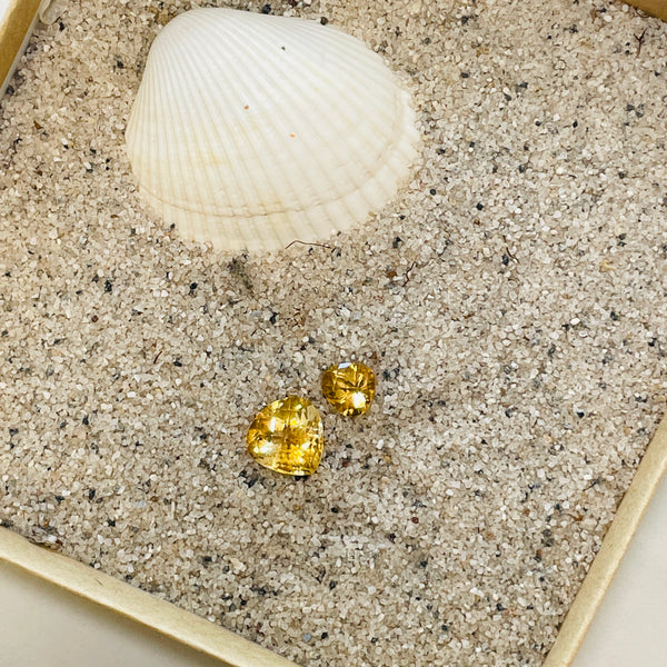 Small Yellow Mixed Citrine Quartz, Set of 2 Background