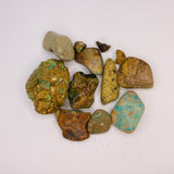 Pale Brown Rough Natural Stabilized Royston Turquoise Chunks Background