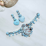 Small Sky Blue Mixed Golden Hills Turquoise, Set of 39 Background