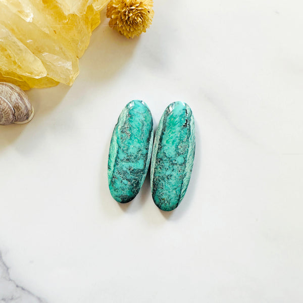 Large Mint Green Surfboard Broken Arrow Variscite, Set of 2 Background