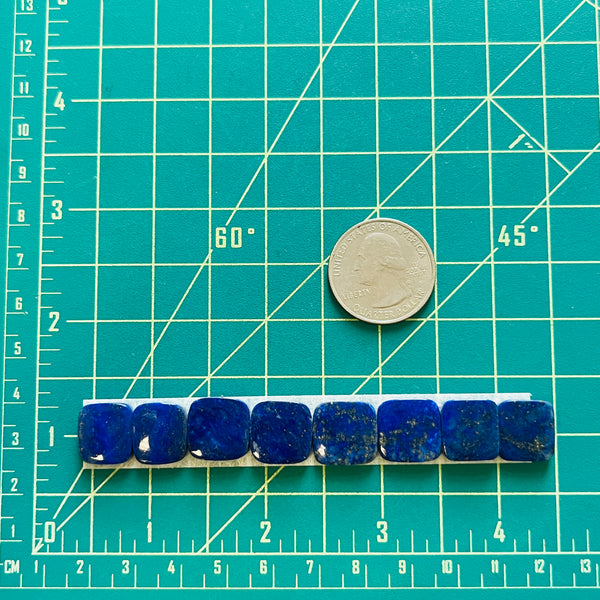 Small Deep Blue Barrel Lapis Lazuli, Set of 8 Dimensions