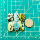 Large Mixed Oval Mixed Turquoise, Set of 6 Dimensions