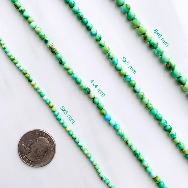 Lime Green Sonoran Lime Turquoise Round Beads