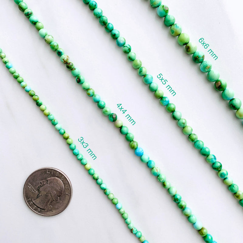 Sonoran Lime Turquoise Round Beads