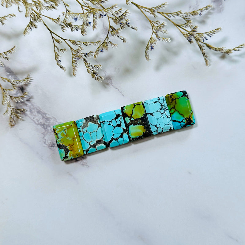 Medium Mixed Bar Mixed Turquoise, Set of 6 Background