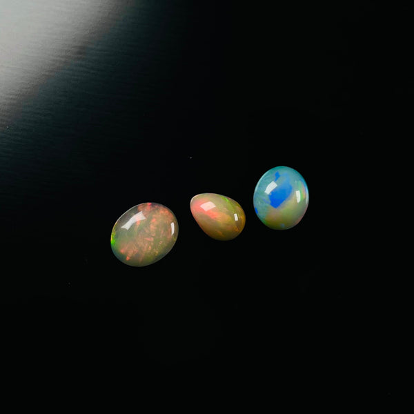 Authentic Ethiopian Mixed Opal Cabochons, set fashion of 3