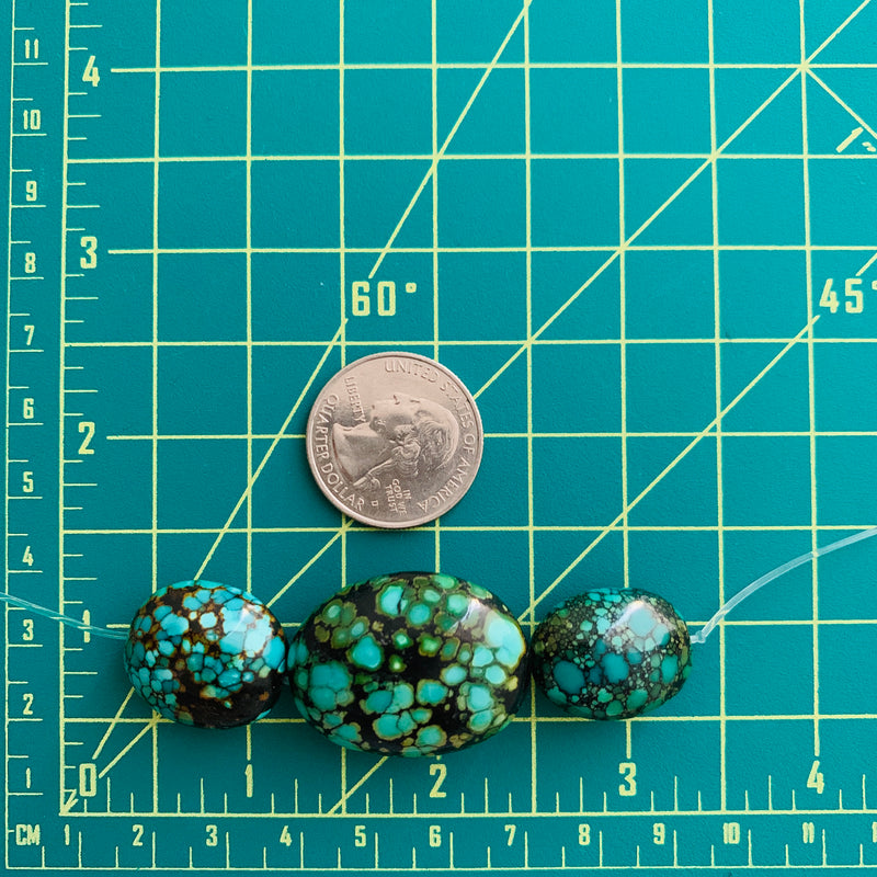 Large Ocean Blue Nugget Treasure Mountain, Set of 3 Extra