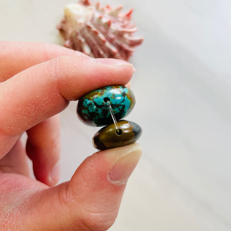 Medium Ocean Blue Oval Treasure Mountain Beads, Set of 3 Extra
