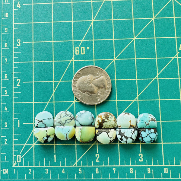 Small Mixed Half Moon Mixed Turquoise, Set of 12 Dimensions