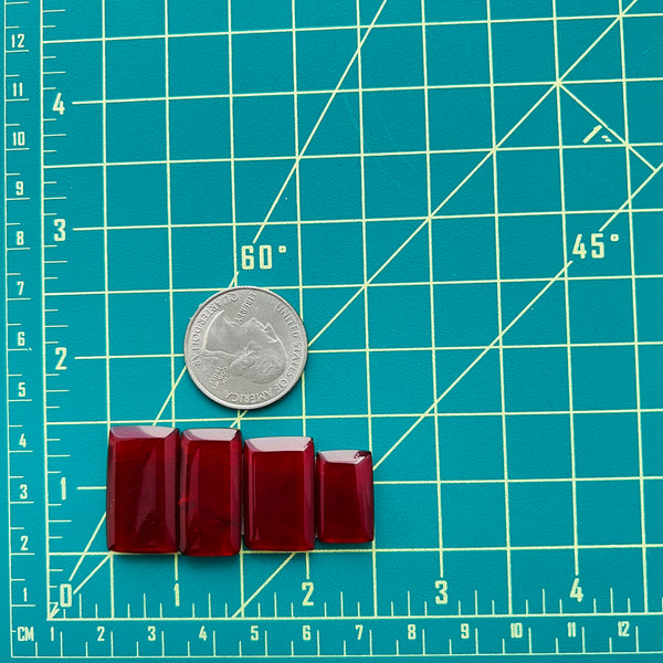 Medium Red Bar Rosarita, Set of 4 Dimensions