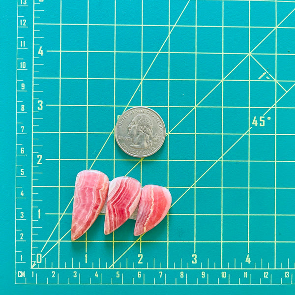 Large Pink Freeform Rhodochrosite, Set of 3 Dimensions