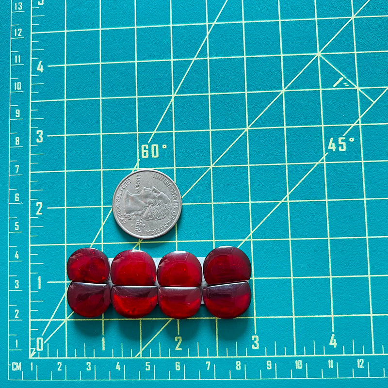 Small Red Half Moon Rosarita, Set of 8 Dimensions