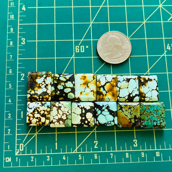 Medium Mixed Bar Mixed Turquoise, Set of 12 Dimensions