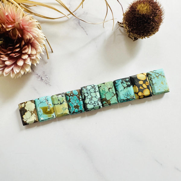 Small Mixed Bar Mixed Turquoise, Set of 9 Background