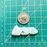 Small Faint Blue Triangle Lone Mountain Turquoise, Set of 3 Dimensions