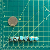 Small Sky Blue Hexagon Number 8 Turquoise, Set of 6 Dimensions